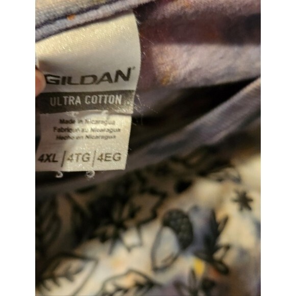 NWOT Gildan Long Sleeve Unique Ice Tie Dye Fall Heart Top Size 4XL - Picture 2 of 4